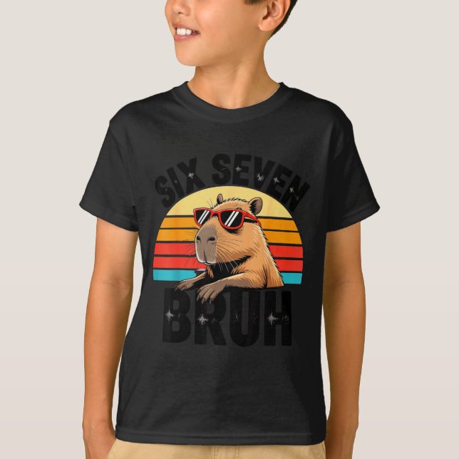 T-shirt Six Seven Bruh 67 Mème Capybara  (Devant)