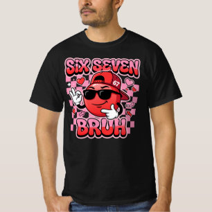 T-shirt Six Seven Bruh 67 Mème Visage de sourire cool dr