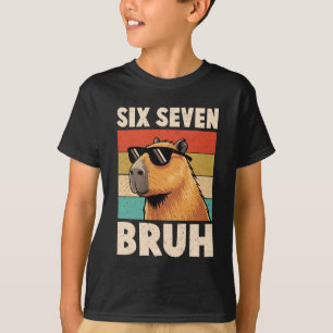 T-shirt Six Seven Bruh Capybara Drôle 67 6 7 Mème Enfants