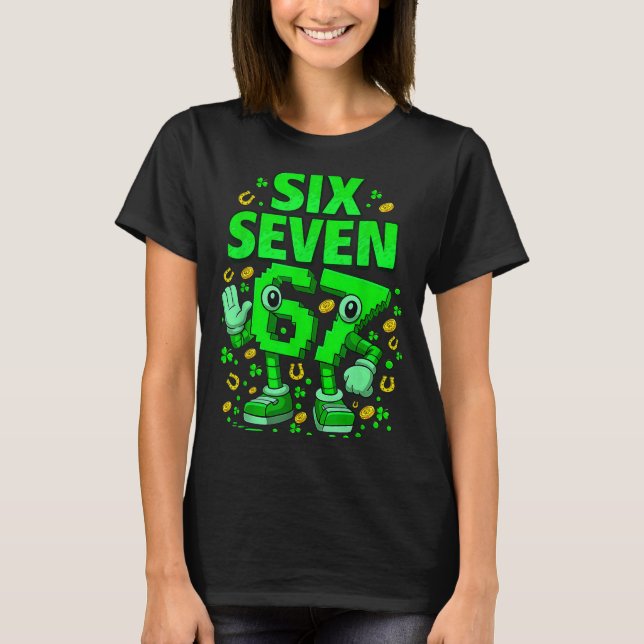 T-shirt Six seven bruh st patricks day 67 mème 67 brainrot (Devant)