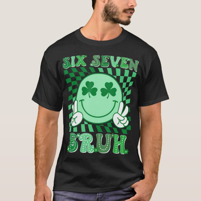 T-shirt Six Seven Bruh Trèfle 67 Mème Saint-Patrick (Devant)