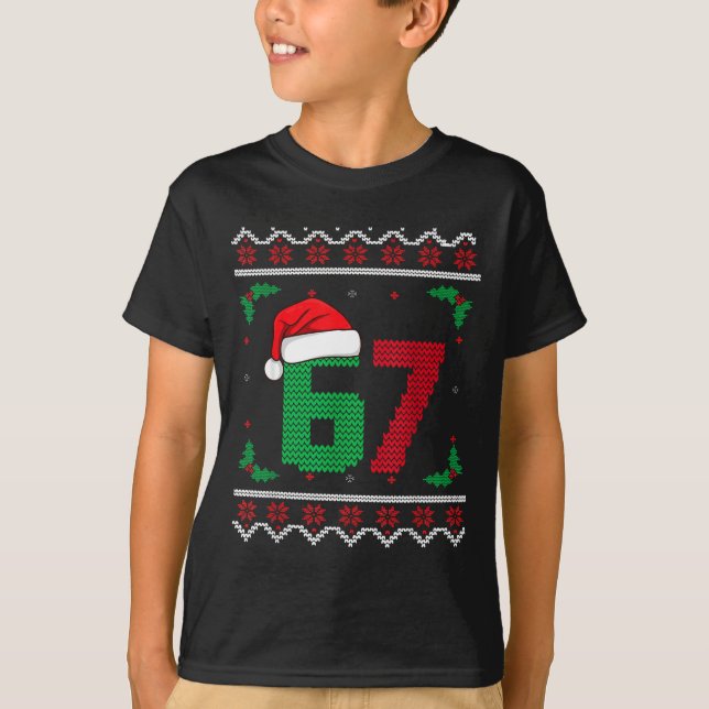 T-shirt Six Seven Christmas 6 7 Ugly Christmas Sweater  (Devant)