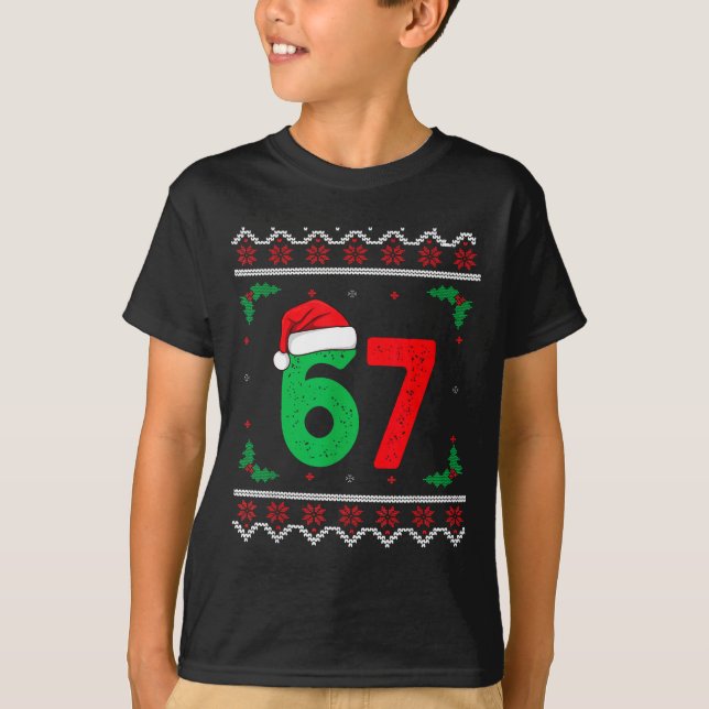 T-shirt Six Seven Christmas 6 7 Ugly Christmas Sweater  (Devant)