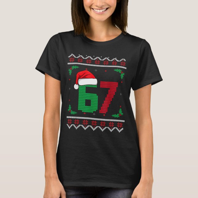 T-shirt Six Seven Christmas 6 7 Ugly Christmas Sweater  (Devant)