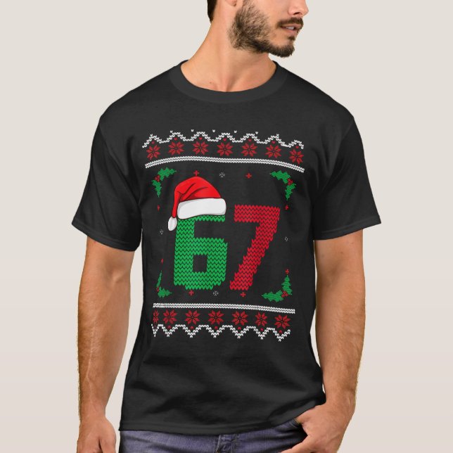 T-shirt Six Seven Christmas 6 7 Ugly Christmas Sweater  (Devant)