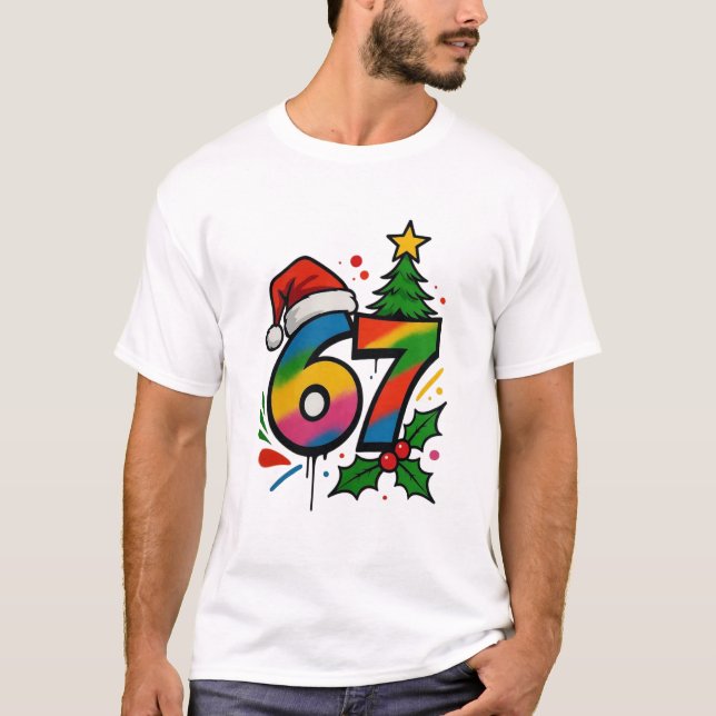 T-shirt Six Seven Christmas Shirt, Viral 6 7 Meme Tee (Devant)