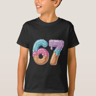 T-shirt Six Seven Crème Glacée Dégoulinant Drôle 67 Mème N