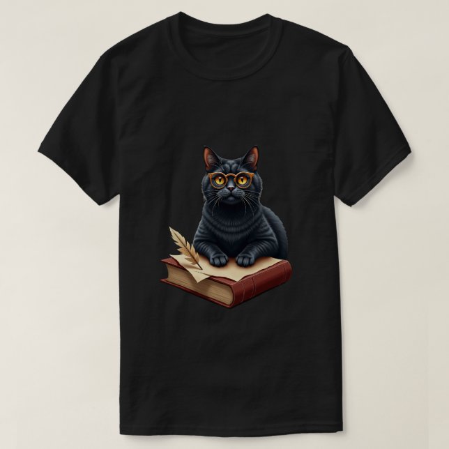 T-shirt Six Seven Dark Academia Chat Lecteur (Design devant)
