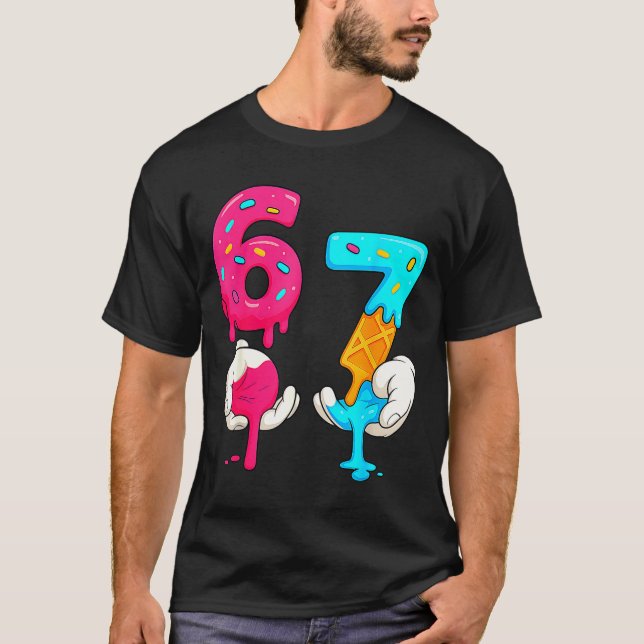 T-shirt Six Seven Glace Drip Meme 67 Drôle Gen Alpha S (Devant)