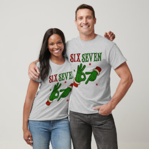 T-shirt Six Seven Grinch Main OK Signe Tendance Noël