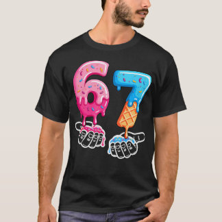 T-shirt Six Seven Ice Cream Drip Cool Meme 67 Funny Number