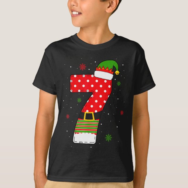 T-shirt Six Seven Matching 67 Christmas Elf Hat Meme Gen A (Devant)