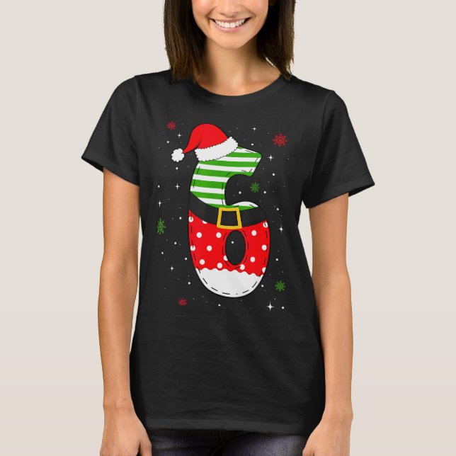 T-shirt Six Seven Matching 67 Christmas Santa Hat Meme Gen (Devant)