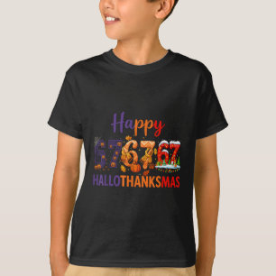 T-shirt Six Seven Meme 67 Hallothanksmas Halloween Noël