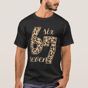 T-shirt Six Seven Meme 6-7 Numéro Impression Léopard Gen Z