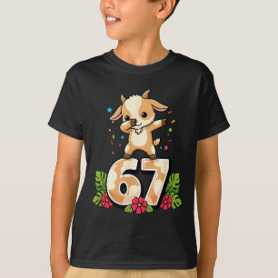 T-shirt Six Seven Meme Bébé Chèvre Dabbing 67 Drôle Gen Z