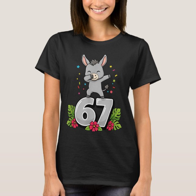 T-shirt Six Seven Meme Dabbing Baby 67 Funny Gen Z Apha  (Devant)