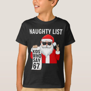 T-shirt Six Seven Mème Drôle de Noël Liste des Vilains Enf