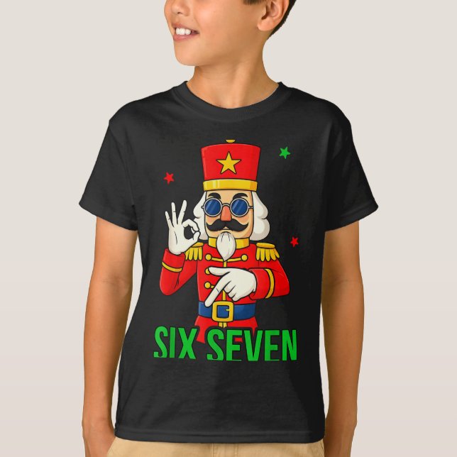 T-shirt Six Seven Meme Funny Holiday Toy Soldier  (Devant)