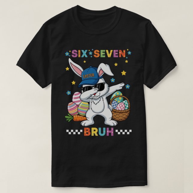T-shirt Six-seven meme joyeuses Pâques 2026 (Design devant)