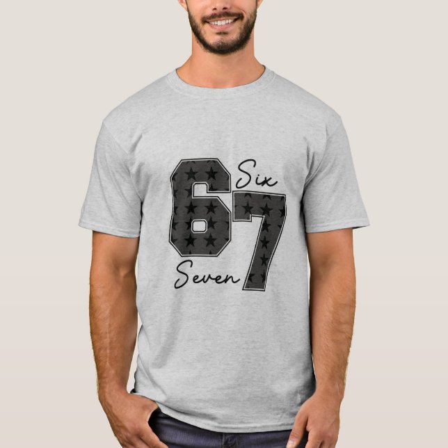 T-shirt Six Seven Pop Culture Vibe Graphic (Devant)