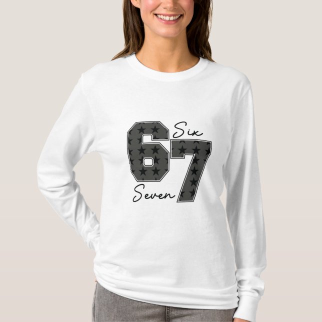 T-shirt Six Seven Pop Culture Vibe Graphic (Devant)