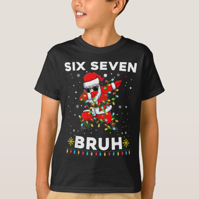 T-shirt Six Seven Santa Christmas 6 7 Bruh Meme Gen Alpha  (Devant)