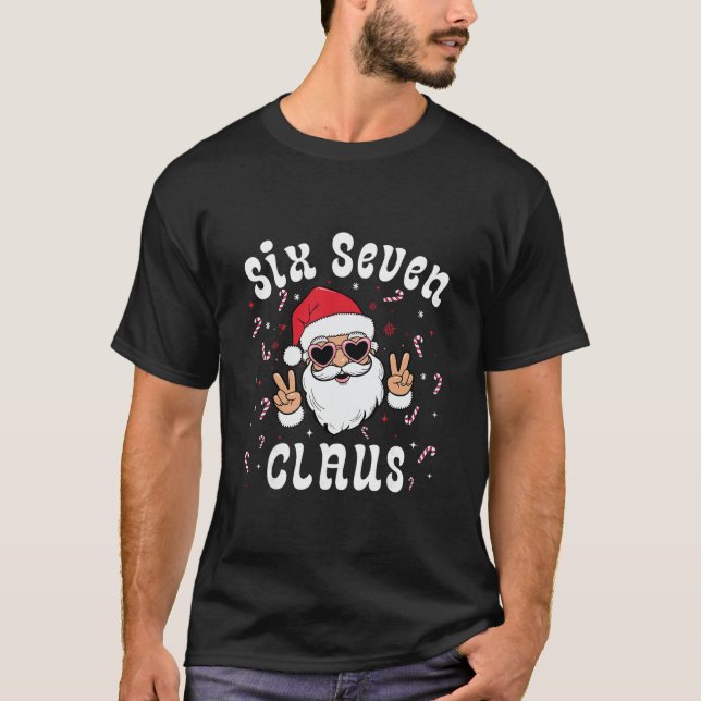T-shirt Six Seven Santa Claus Funny 67 Christmas Meme Boys (Devant)