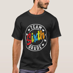 T-shirt Sixième Année Retour À L'École Garçons Filles Ense
