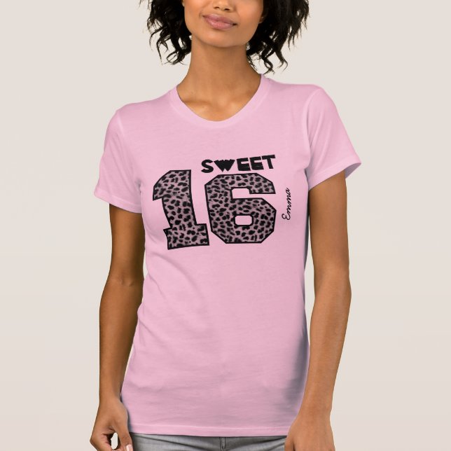 T-shirt Sixteeen doux nom fait sur commande V114D de zèbre (Devant)