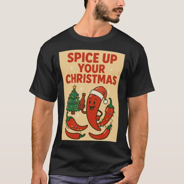 T-shirt Sizzle de Noël Épicé (Devant)