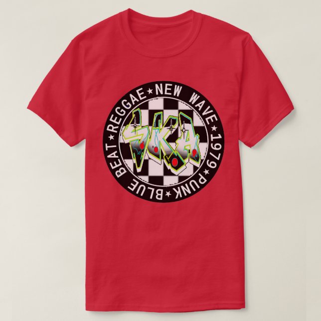T-shirt Ska reggae sticker (Design devant)