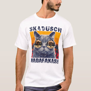 T-shirt Skadusch Madafakas Novelty Funny Chat cadeau Vinta
