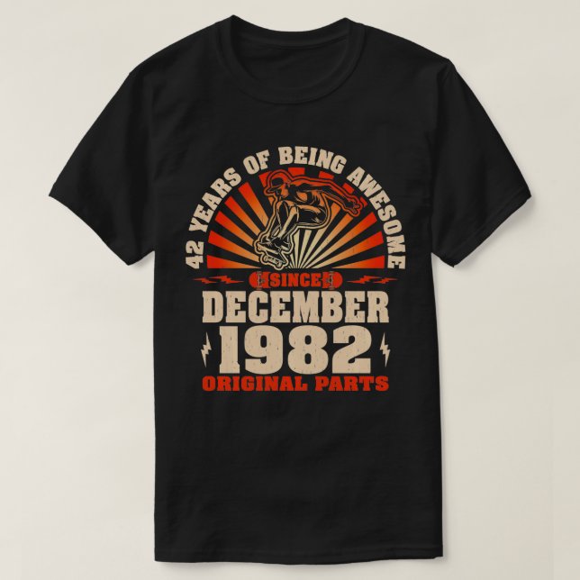 T-shirt Skate de 42 ans Né Décembre 1982 42e (Design devant)
