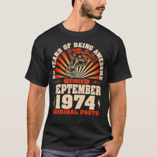 T-shirt Skate de 50 ans Né Septembre 1974 50e