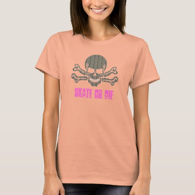 T-shirt skate ou die rock texturé crâne (Devant)