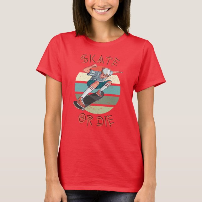 T-shirt Skate ou die Skateboarder Garçon (Devant)