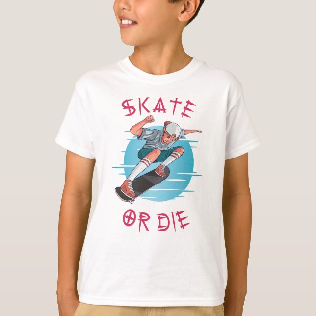 T-shirt Skate ou die Skateboarder Garçon (Devant)