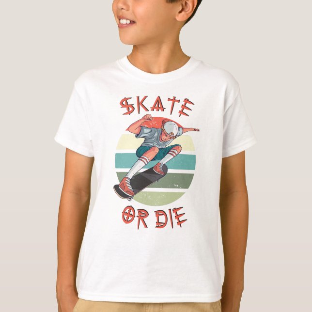 T-shirt Skate ou die Skateboarder Garçon (Devant)
