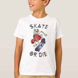 T-shirt Skate ou mourir drôle Skeleton Skateboarder