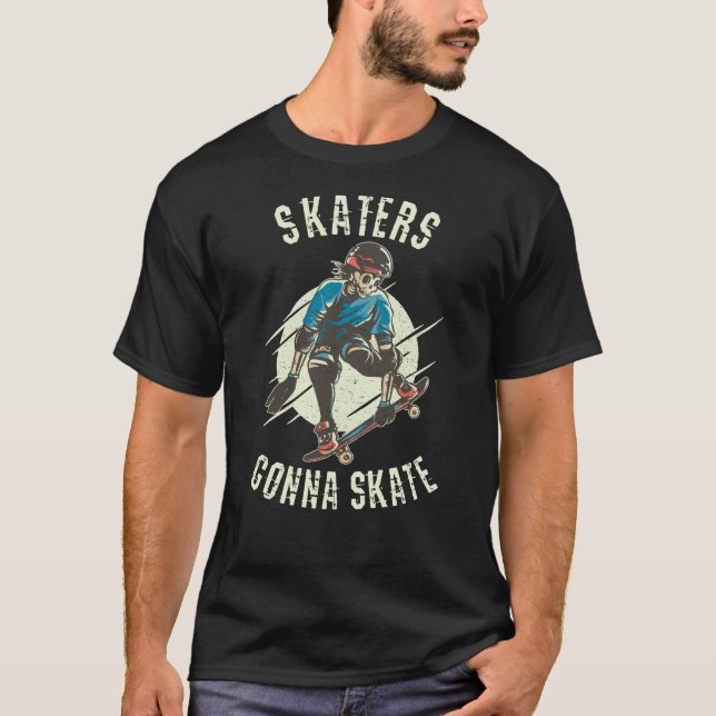 T-shirt Skate Skate Skeleton Skateboarder (Devant)