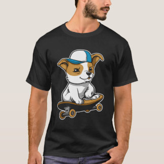 T-shirt Skate - Skateboard Skateboarder Skateboard Chien