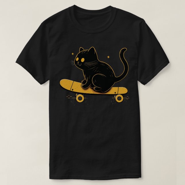 T-shirt Skateboard Cadeaux de chats Drôle Chat (Design devant)
