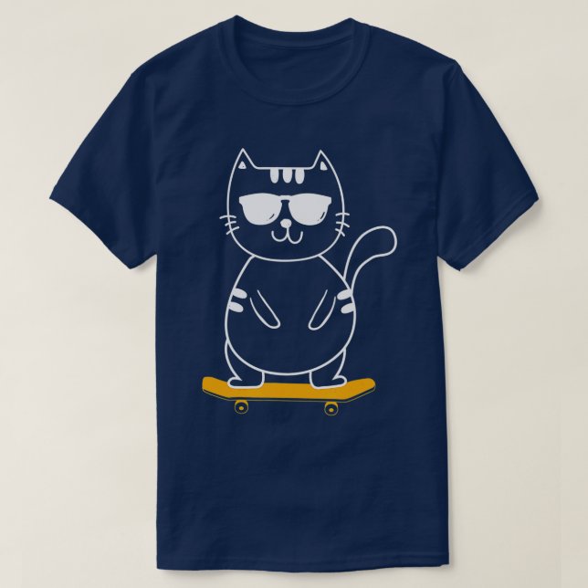T-shirt Skateboard Cat - Skateboard Skateboard Skateboarde (Design devant)
