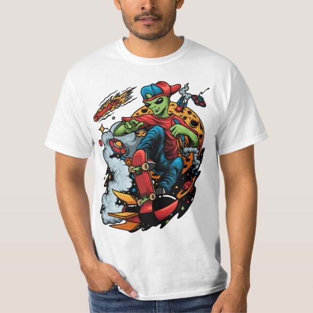 T-shirt Skateboard de la Galaxie (Devant)