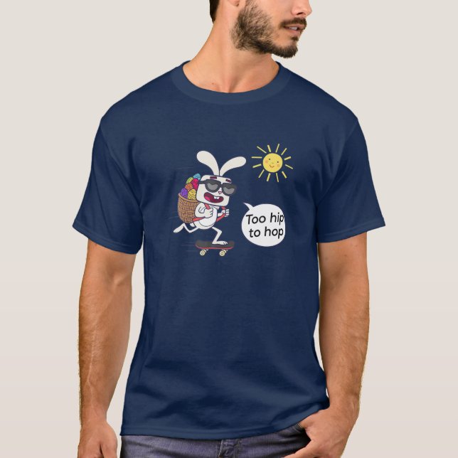 T-shirt Skateboard Easter Bunny Rabbit Cute Easter Day (Devant)
