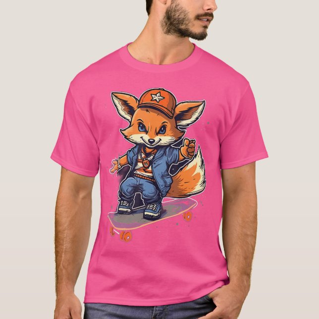 T-shirt Skateboard Fox Skate (Devant)