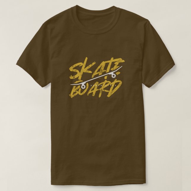 T-shirt Skateboard Grunge Gold Graphisme Typographie T-Shi (Design devant)
