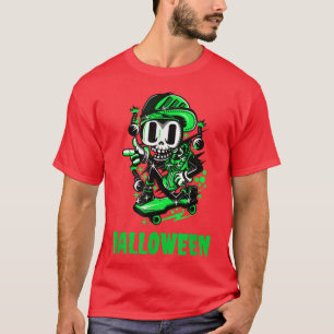 T-shirt Skateboard Halloween Skeleton