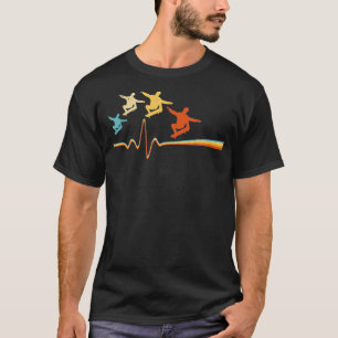 T-shirt Skateboard Hearbeat Retro Skateboard Skateboard